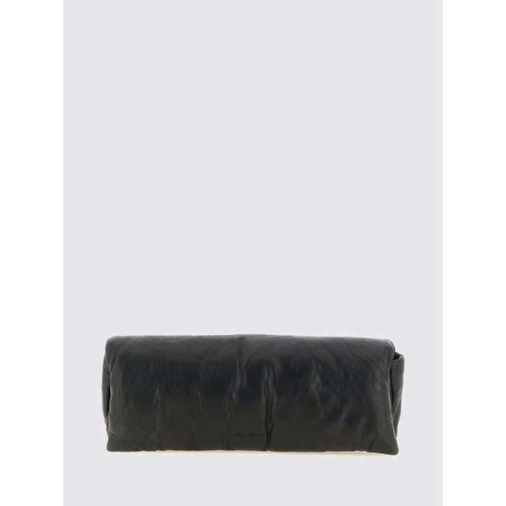 Rick Owens Women Rectangular Lambskin Leather Flap Clutch Rick Owens